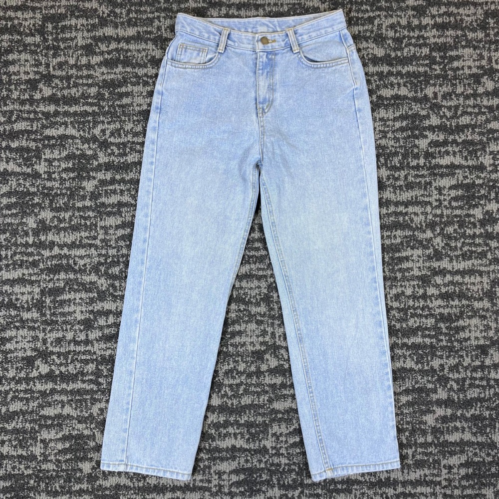 High‎ Waisted Straight Leg Jeans Light Wash Denim Blue Women's Size S 27